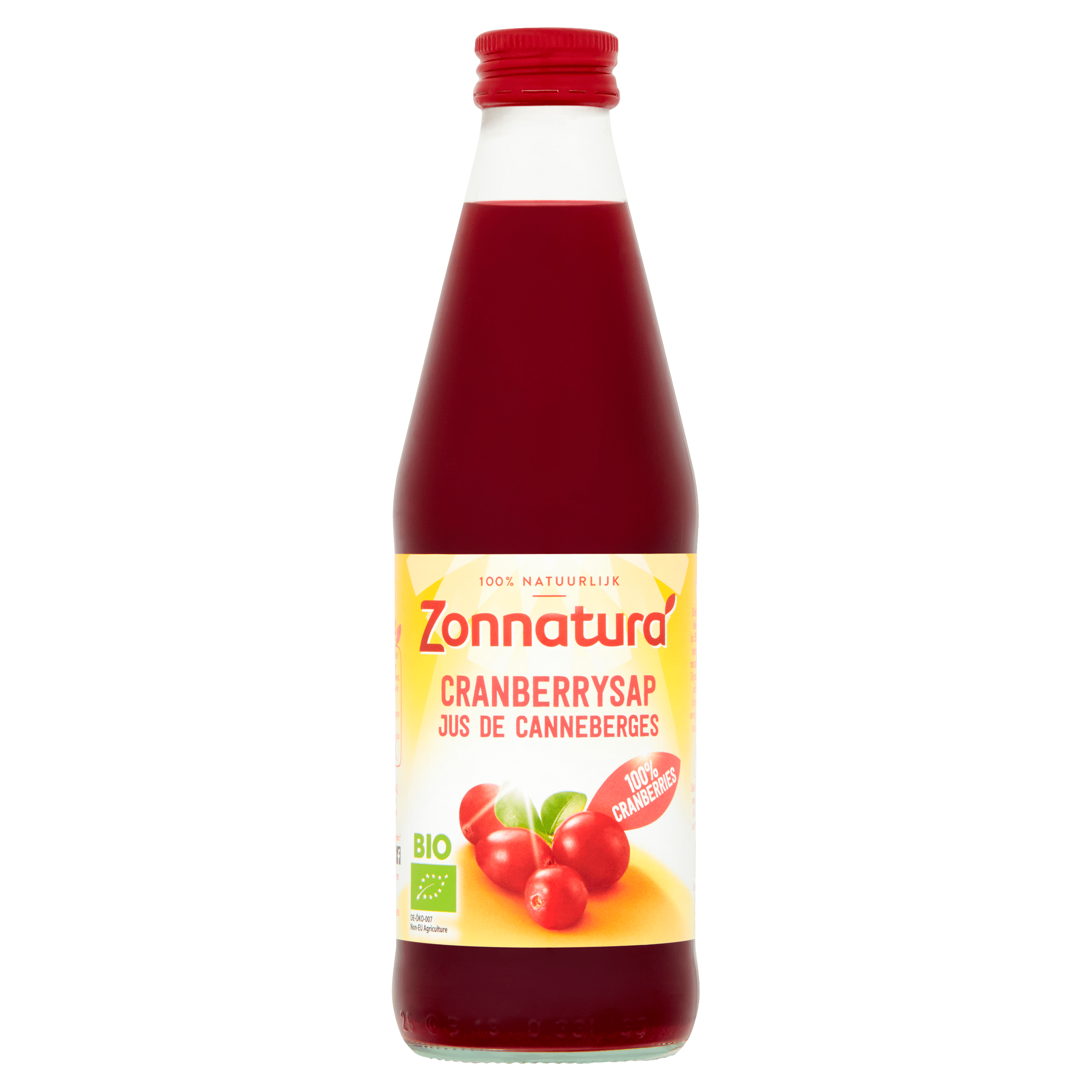 Zonnatura Sap cranberry puur bio Fles 330 ml