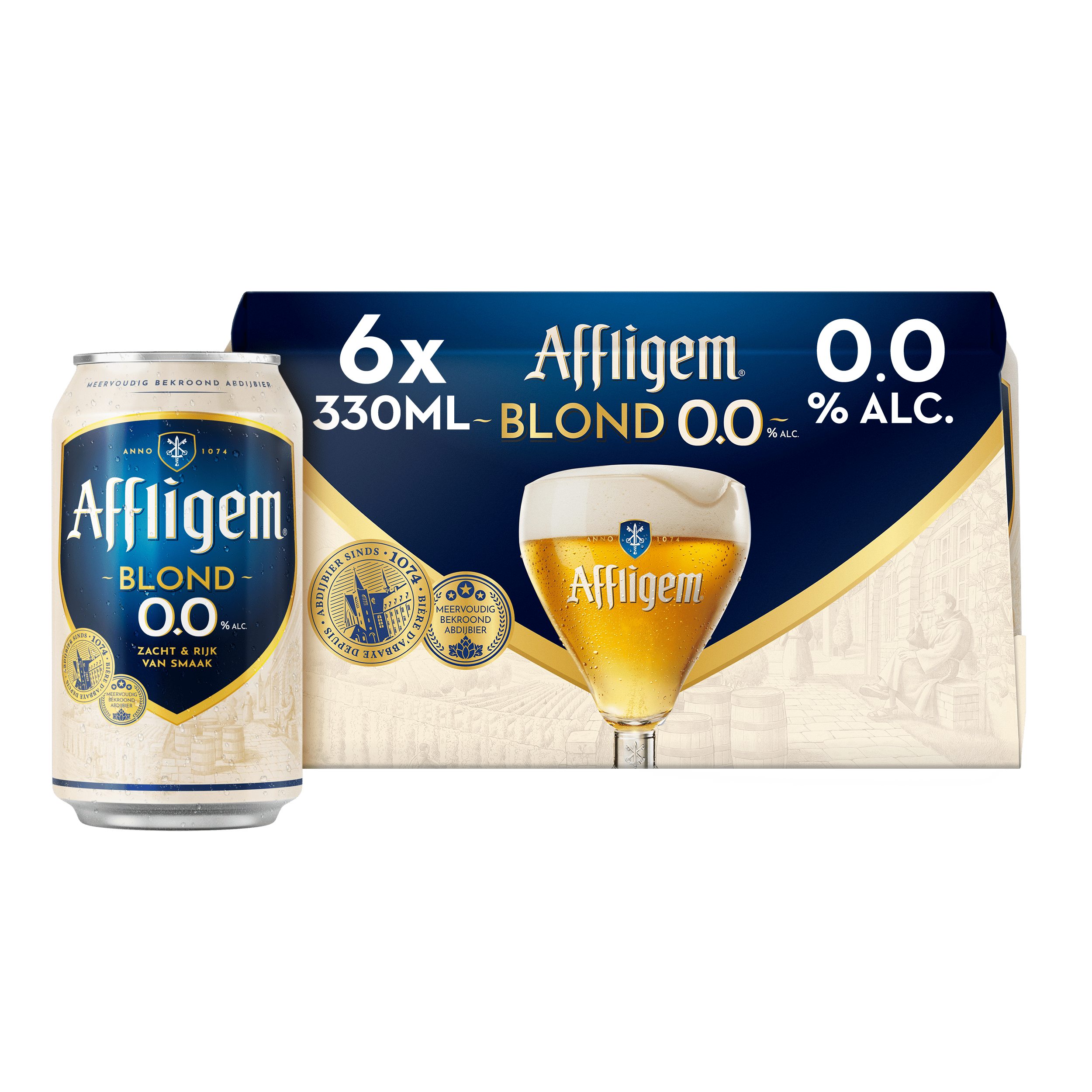 Affligem Blond 0.0 bier blik Set 1980 ml
