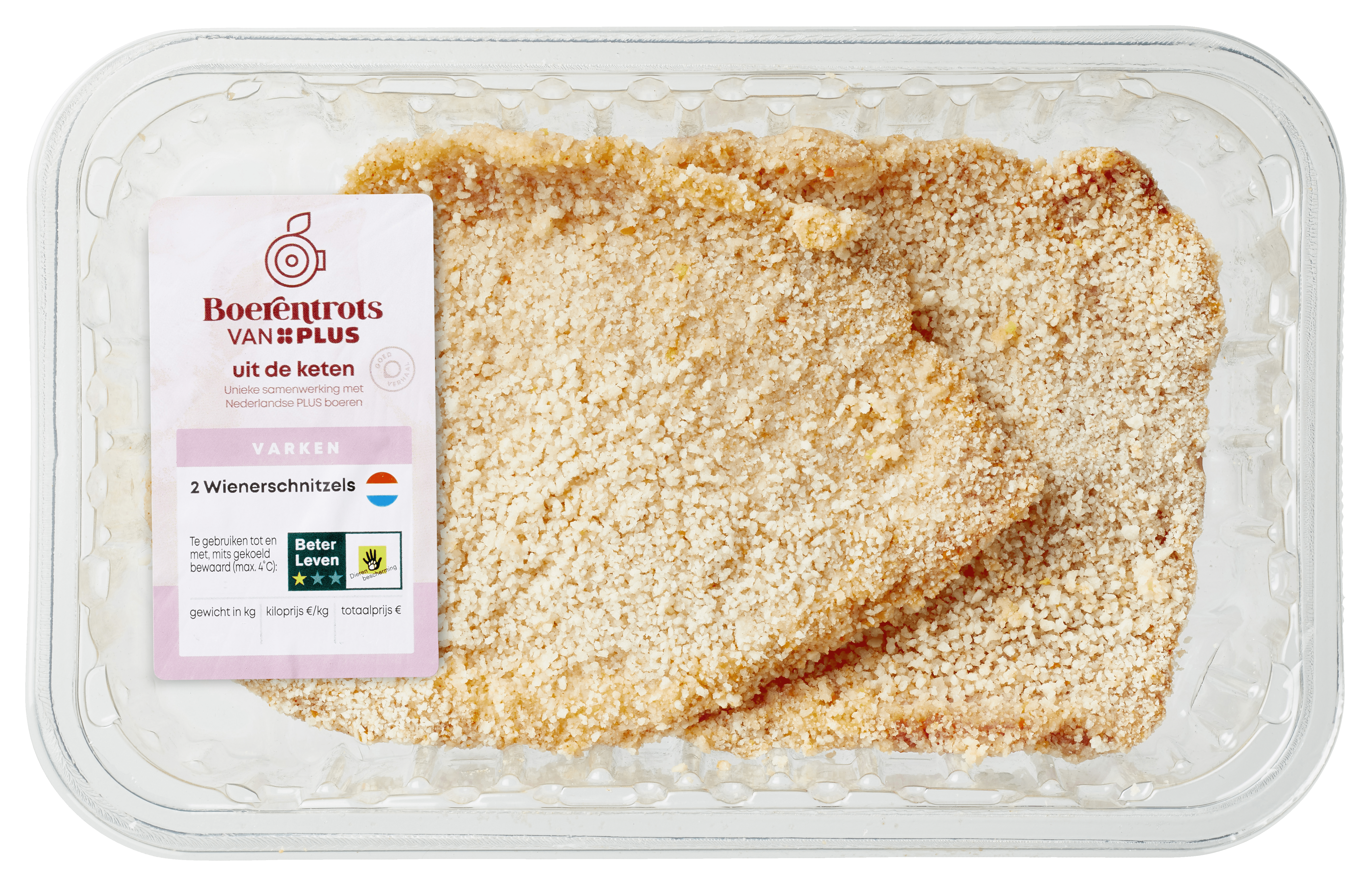 PLUS Boerentrots Wienerschnitzel 2st Tray 235 g
