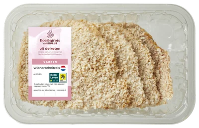 PLUS Boerentrots Wienerschnitzel 4st Tray 470 g