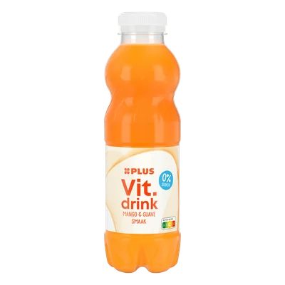 PLUS Vitamin drink mango &amp; guave 0% Fles 500 ml