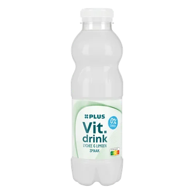 PLUS Vitamin drink limoen &amp; lychee 0% Fles 500 ml