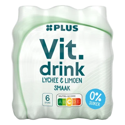 PLUS Vitamin drink limoen &amp; lychee 0% Krimp 3000 ml