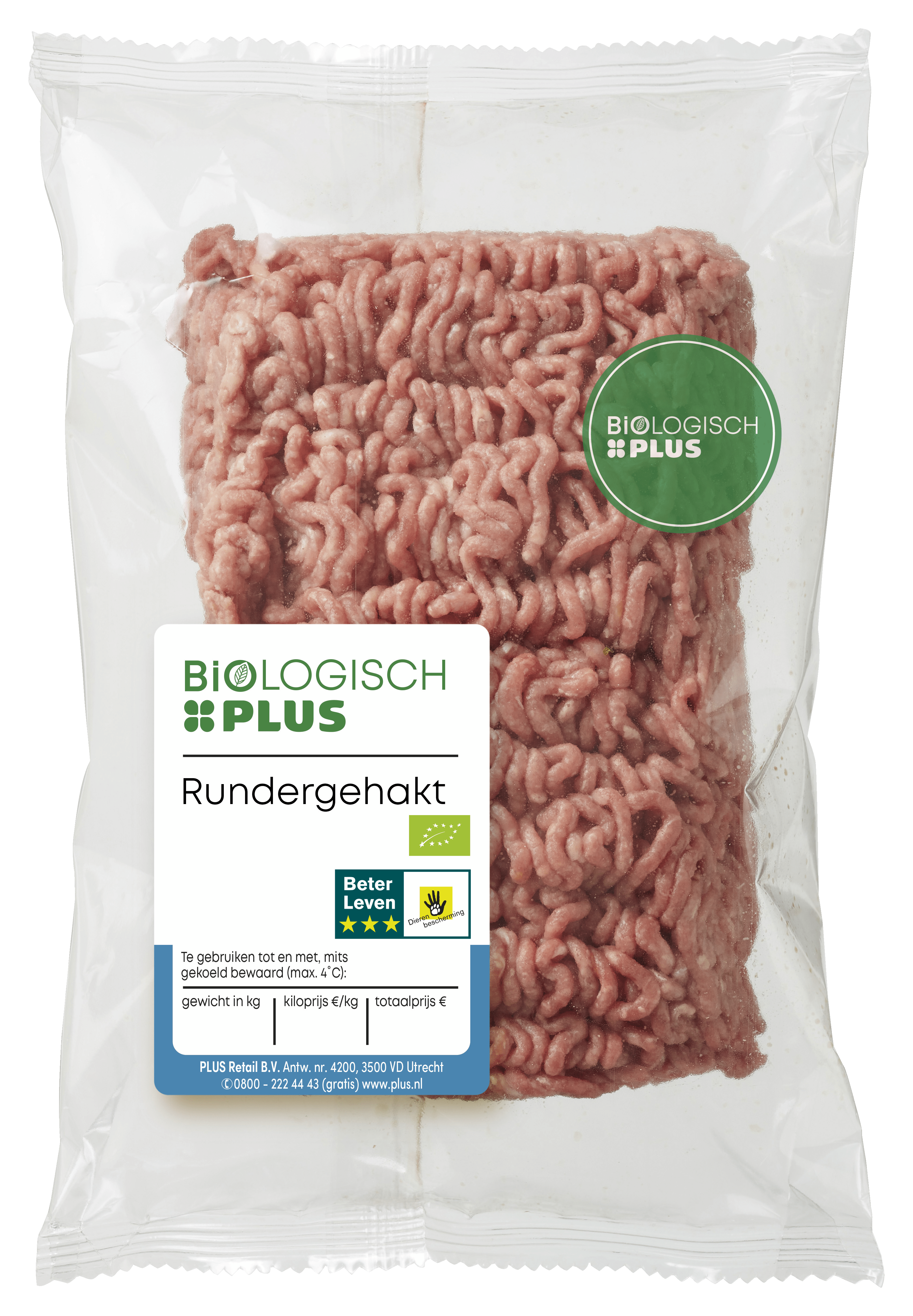 Biologisch PLUS Rundergehakt Tray 500 g