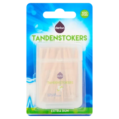 Derlon Tandenstokers extra dun mintsmaak Blister 100 st