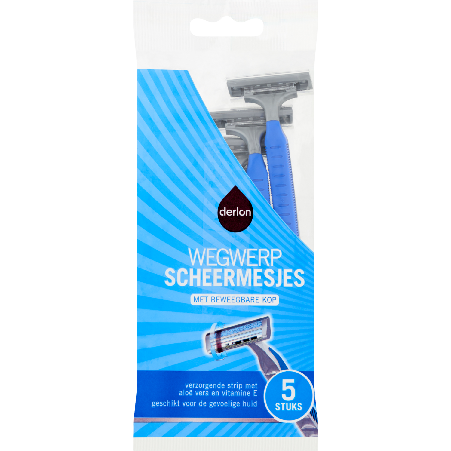 Derlon Wegwerpscheermesjes 2 blades Wikkel 5 st