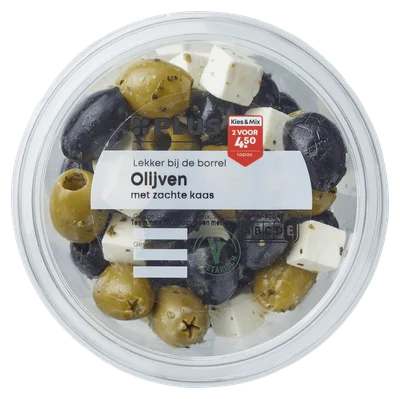 PLUS Olijven met zachte kaas Kuipje 260 g
