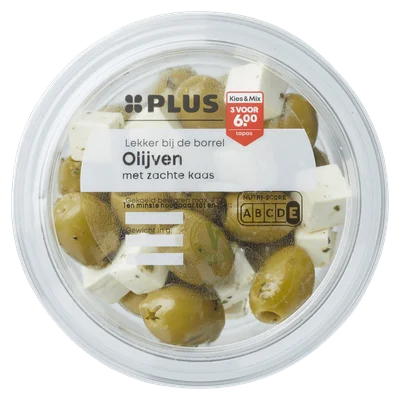 PLUS Olijven basilicum Bakje 130 g