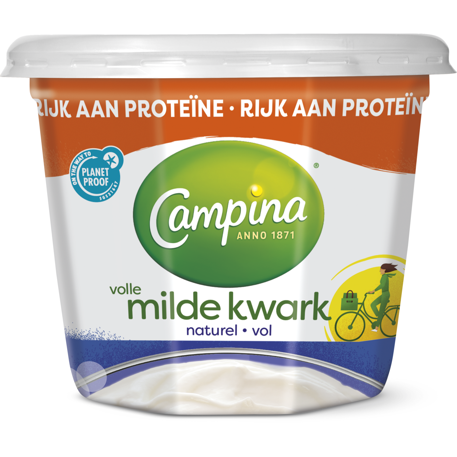 Campina Volle milde kwark naturel Beker 500 g