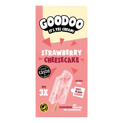 Goodoo Strawberry Cheesecake triopack Doos 210 ml