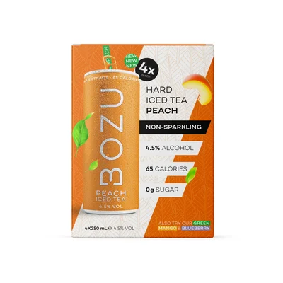 BOZU Hard Iced Tea peach 4-pack Set 1000 ml