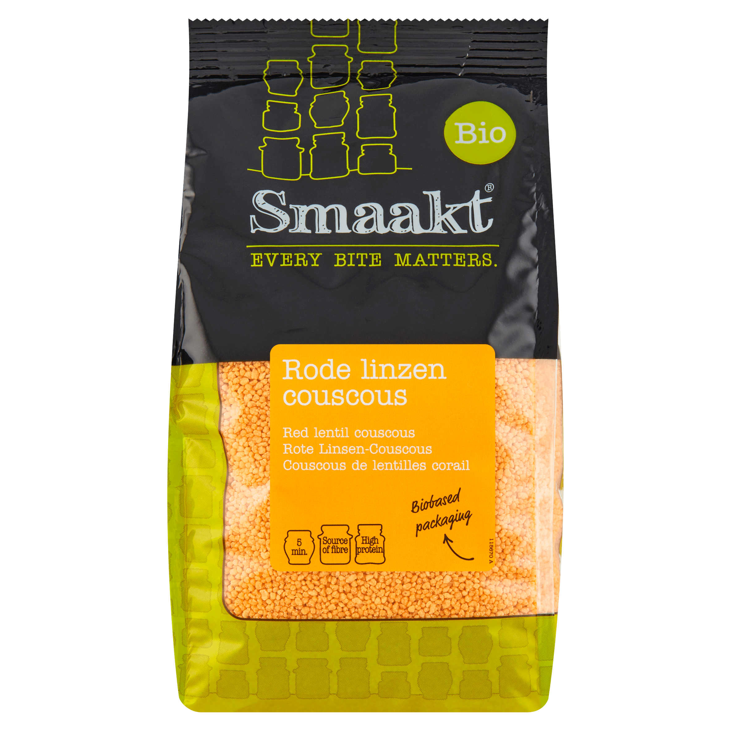 Smaakt Rode linzencouscous bio Zak 375 g