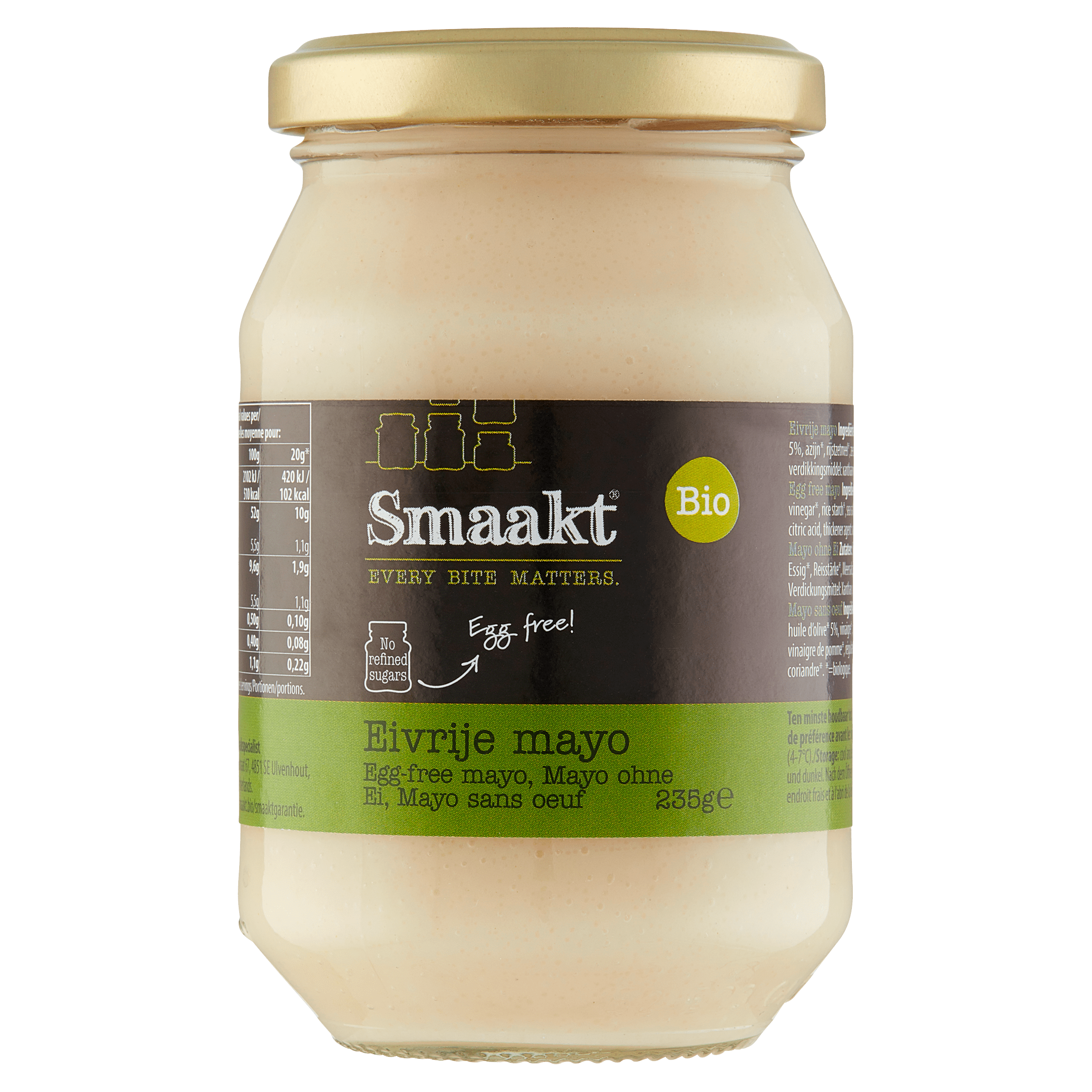 Smaakt Mayonaise zonder ei bio Pot 235 g