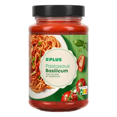 PLUS Pastasaus basilicum Pot 490 g