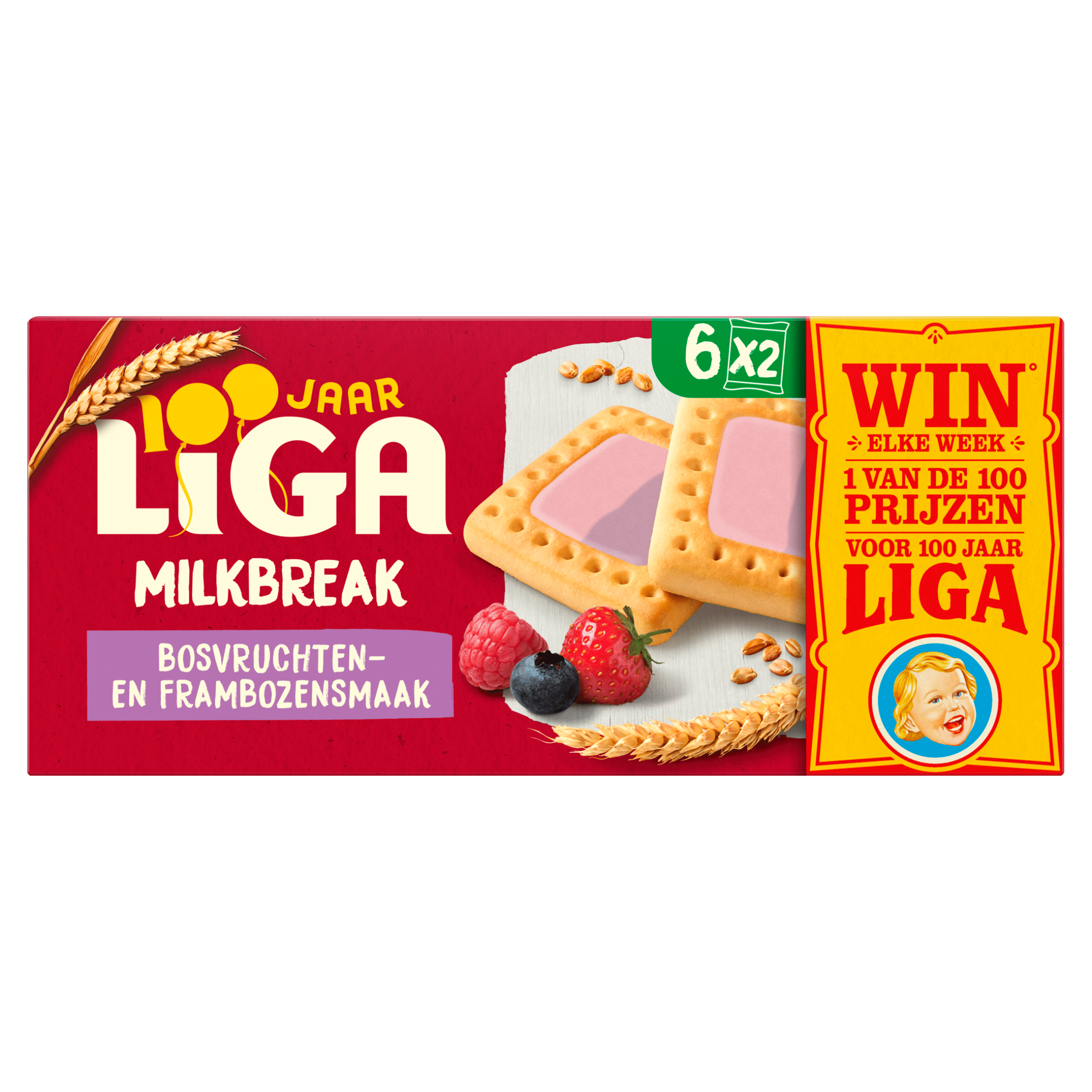 Liga Milkbreak koekjes bosvruchten framboos Pak 245 g