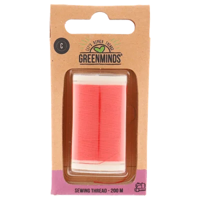 Greenminds Garen 100% polyester rood 200m Kaart 1 st