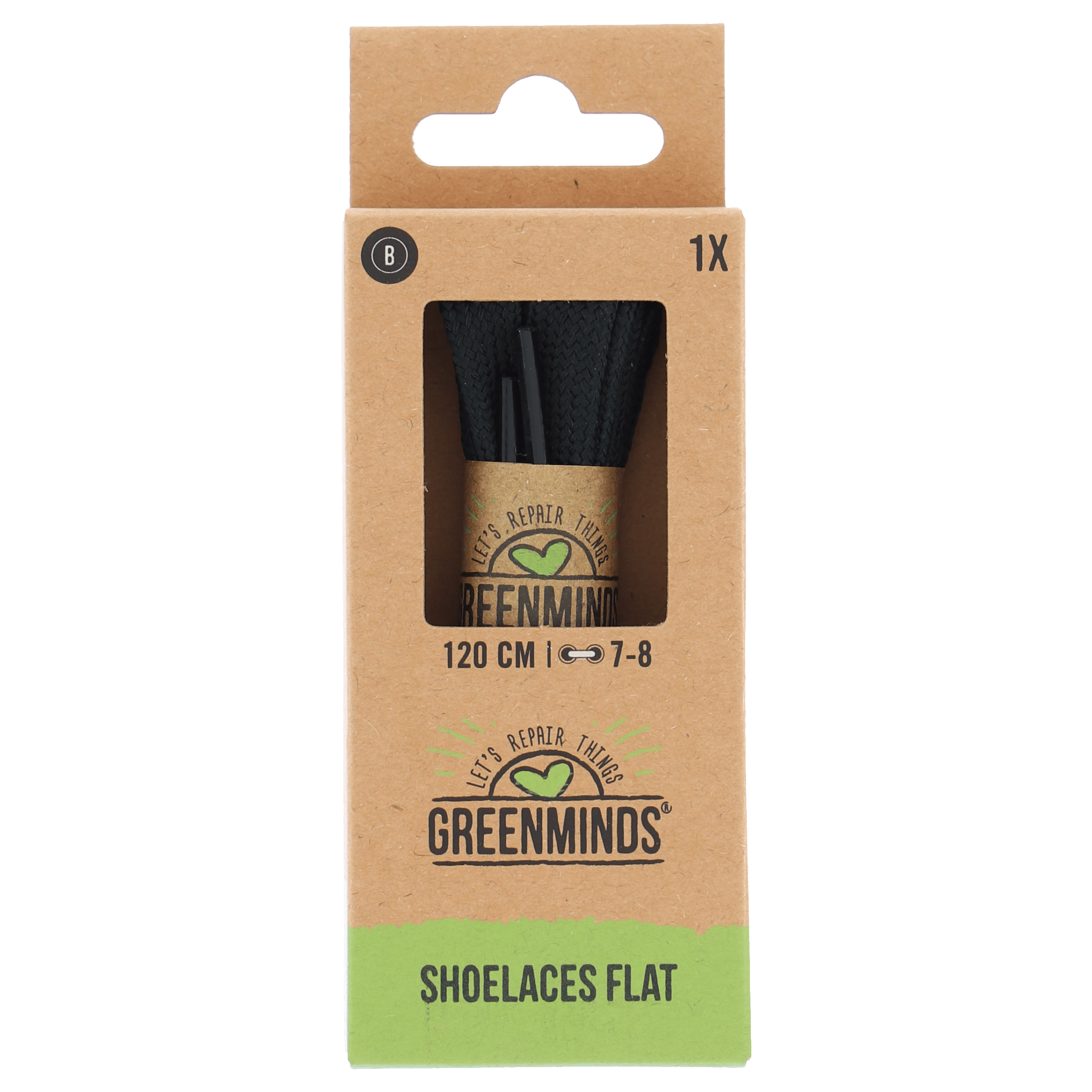 Greenminds Biais band zwart 18mm 2m Kaart 1 st