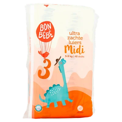 Bonbebe Luiers maat 3 midi 5-9 kg Stazak 48 st