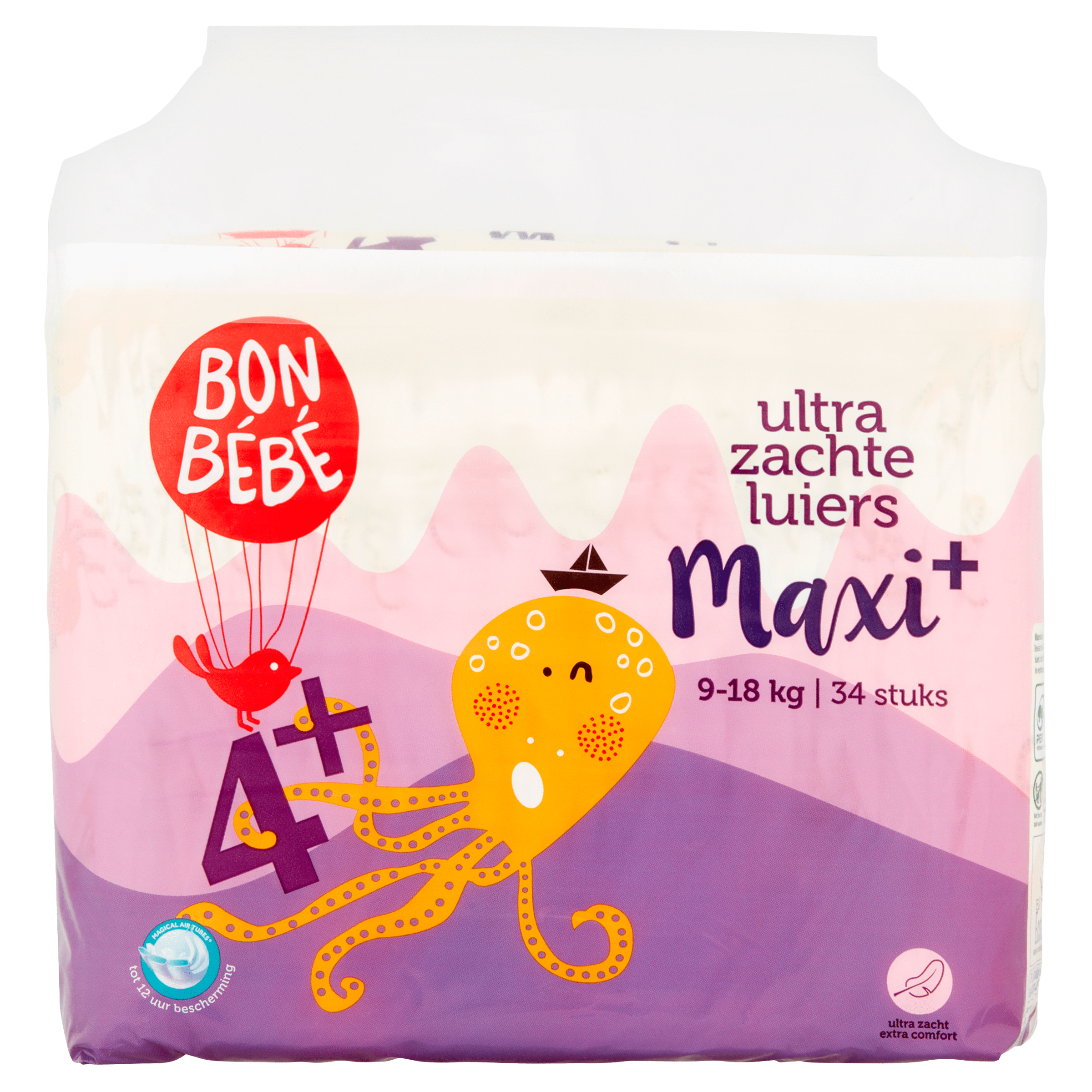 Bonbebe Luiers maat 4+ maxi+ 9-18 kg Stazak 34 st