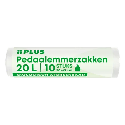 PLUS Pedaalemmerzakken biologisch 20 liter Krimp 10 st