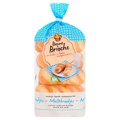 Bonne Brioche Melkbroodjes met stukjes chocolade Zak 10 st