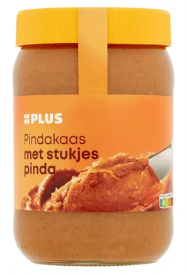 PLUS Pindakaas met stukjes pinda Pot 600 g