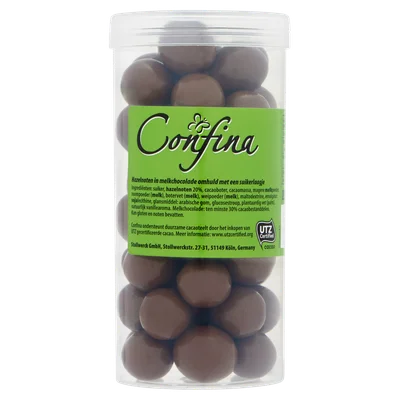 Confina Gechocolateerde hazelnoten Koker 200 g