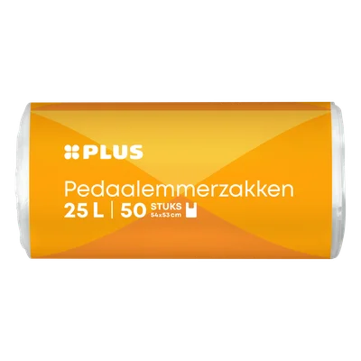PLUS Pedaalemmerzakken 25L Wikkel 50 st