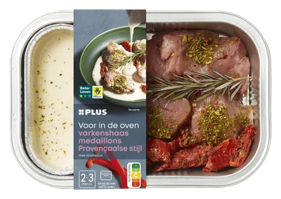PLUS Ovenschotel varkenshaasmedaillons Stuk 350 g