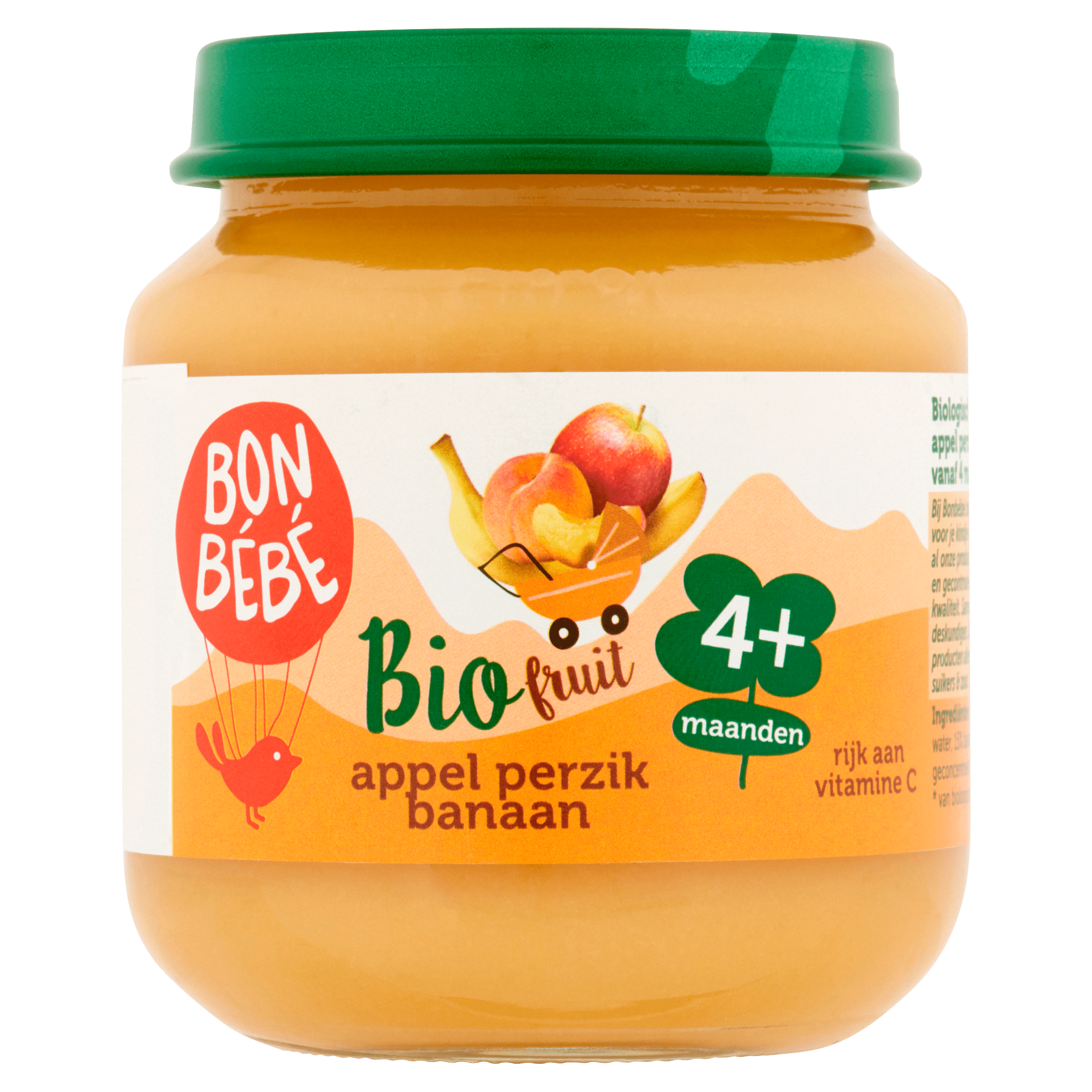Bonbebe Bio 4mF0404 Appel Perzik Banaan Pot 125 g