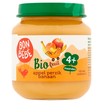 Bonbebe Bio 4mF0404 Appel Perzik Banaan Pot 125 g