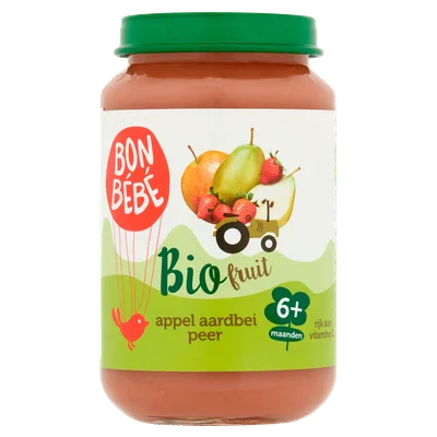 Bonbebe Bio 6mF0601 Appel Peer Aardbei Pot 200 g