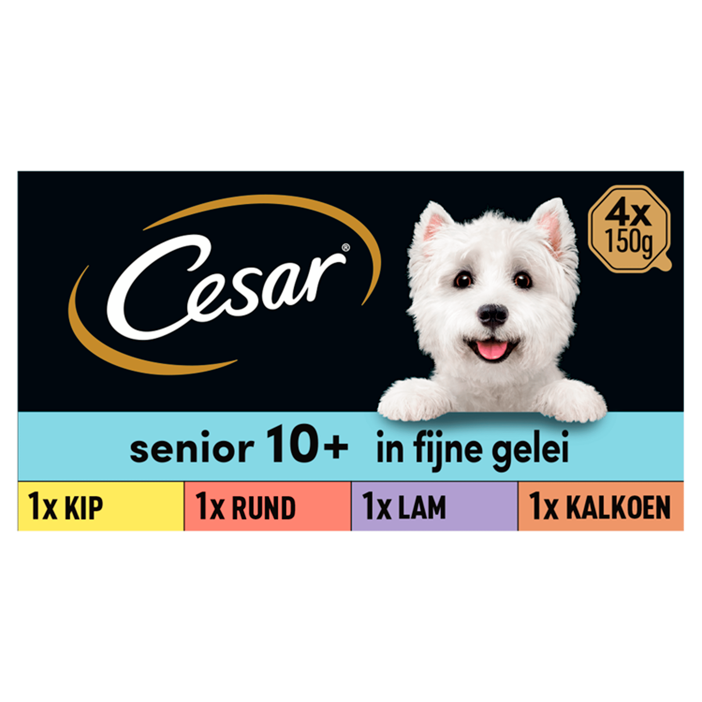 Cesar Senior 10+ Mix Hondenvoer Doos 4 st