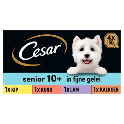 Cesar Senior 10+ Mix Hondenvoer Doos 4 st