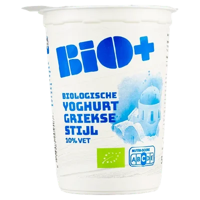 BIO+ Yoghurt Griekse stijl 10% vet Beker 500 g