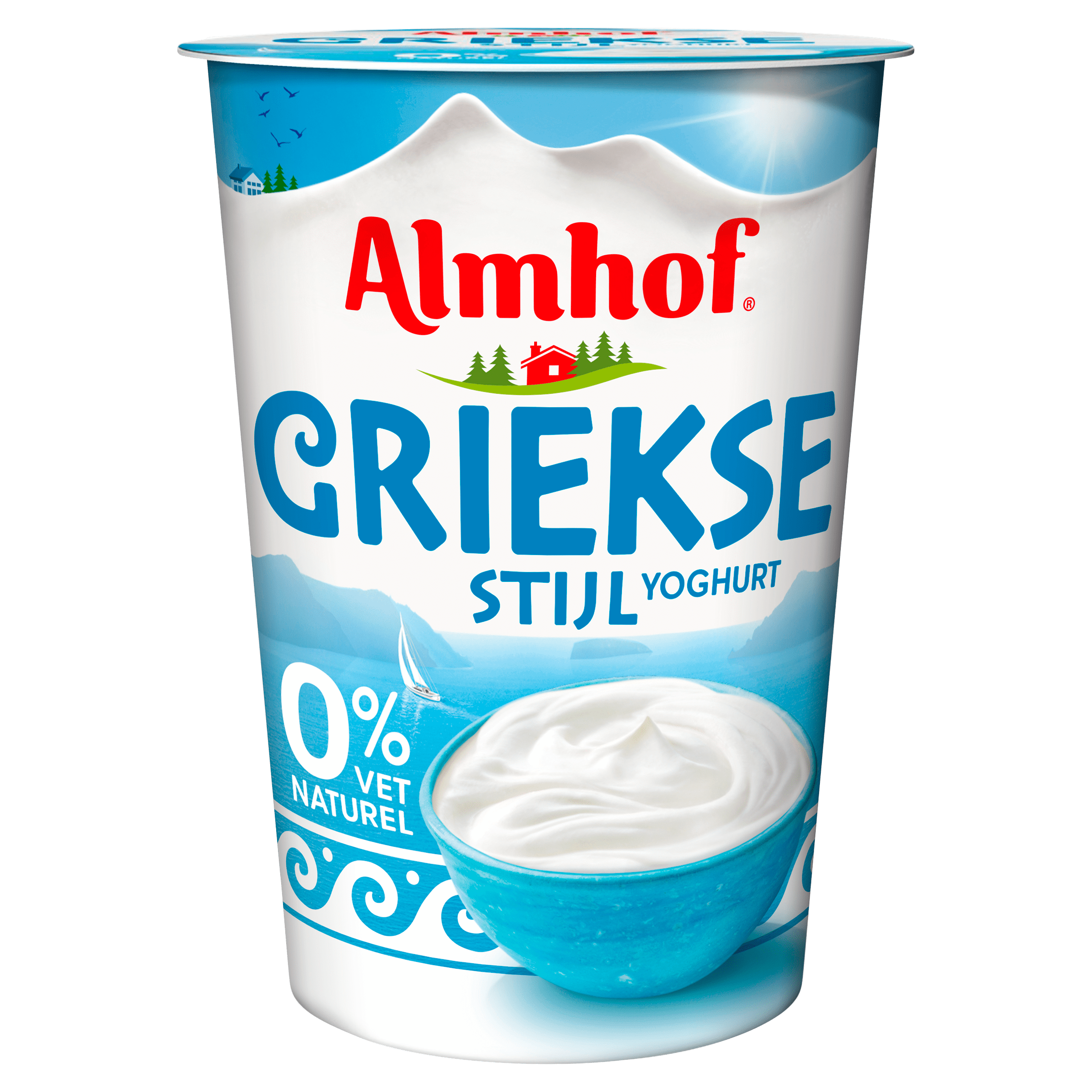 Almhof Yoghurt Griekse stijl 0% vet Beker 450 g