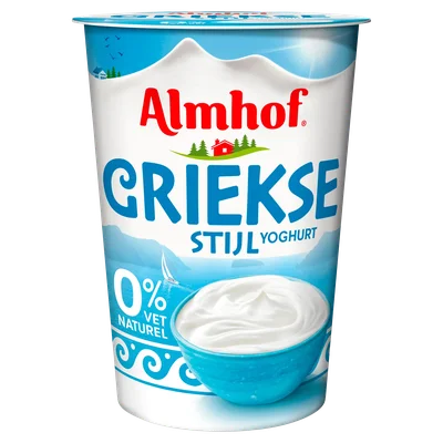 Almhof Yoghurt Griekse stijl 0% vet Beker 450 g