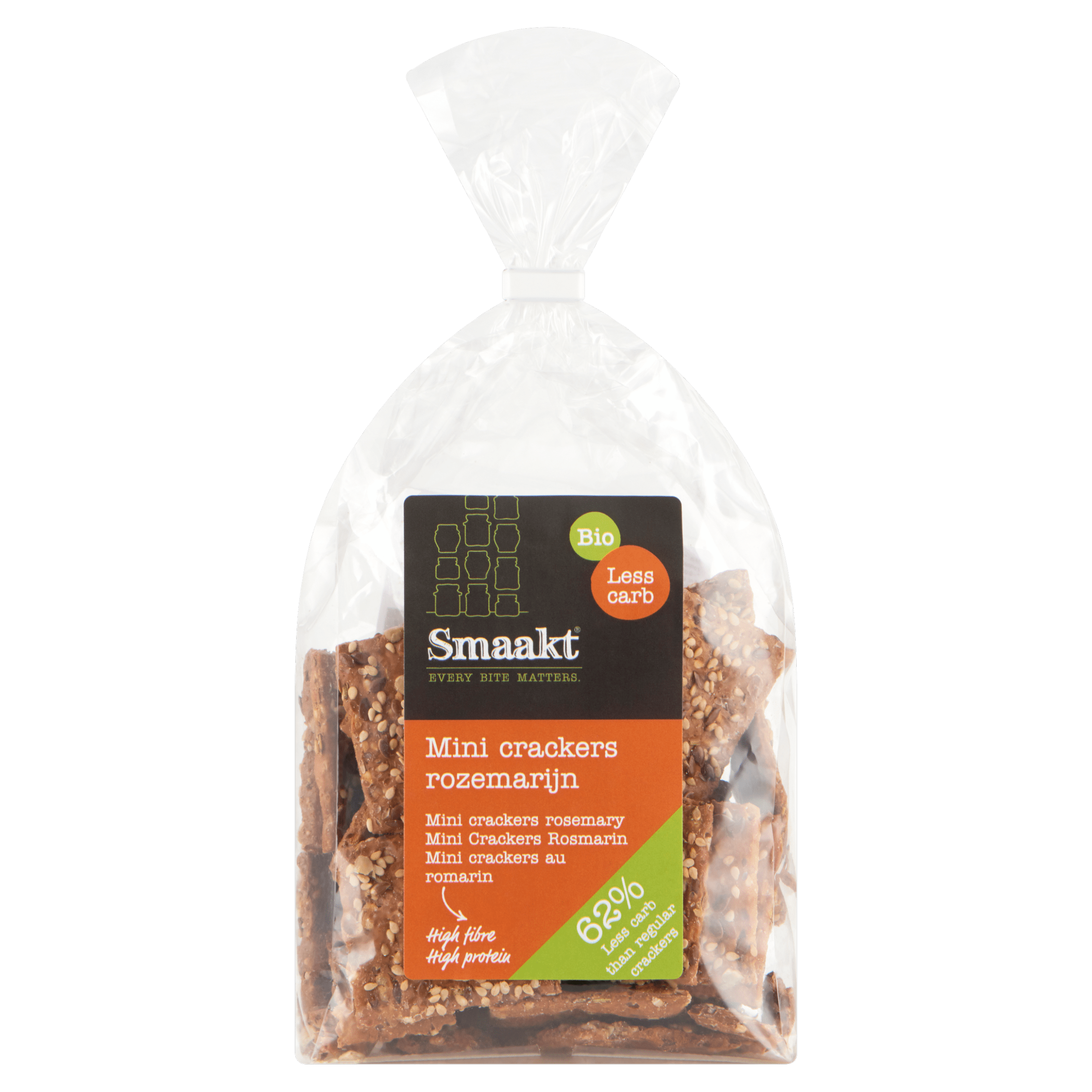 Smaakt Less Carb Minicracker rozemarijn Zak 200 g