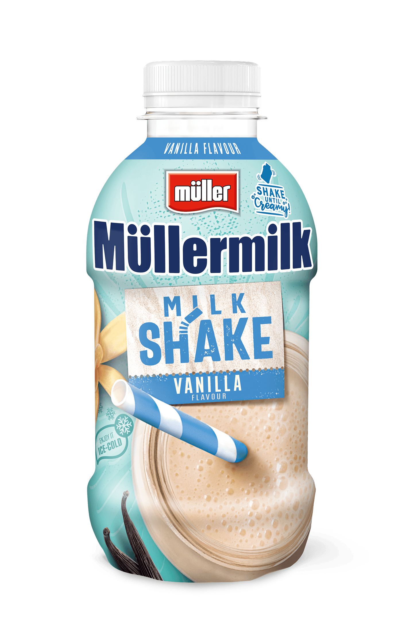Müllermilk Milk shake vanille Fles 381 ml