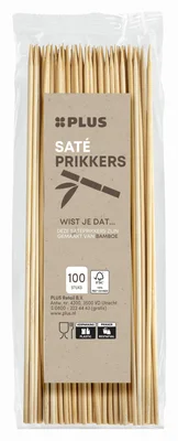 PLUS Satéprikkers bamboe FSC 250m Zak 100 st