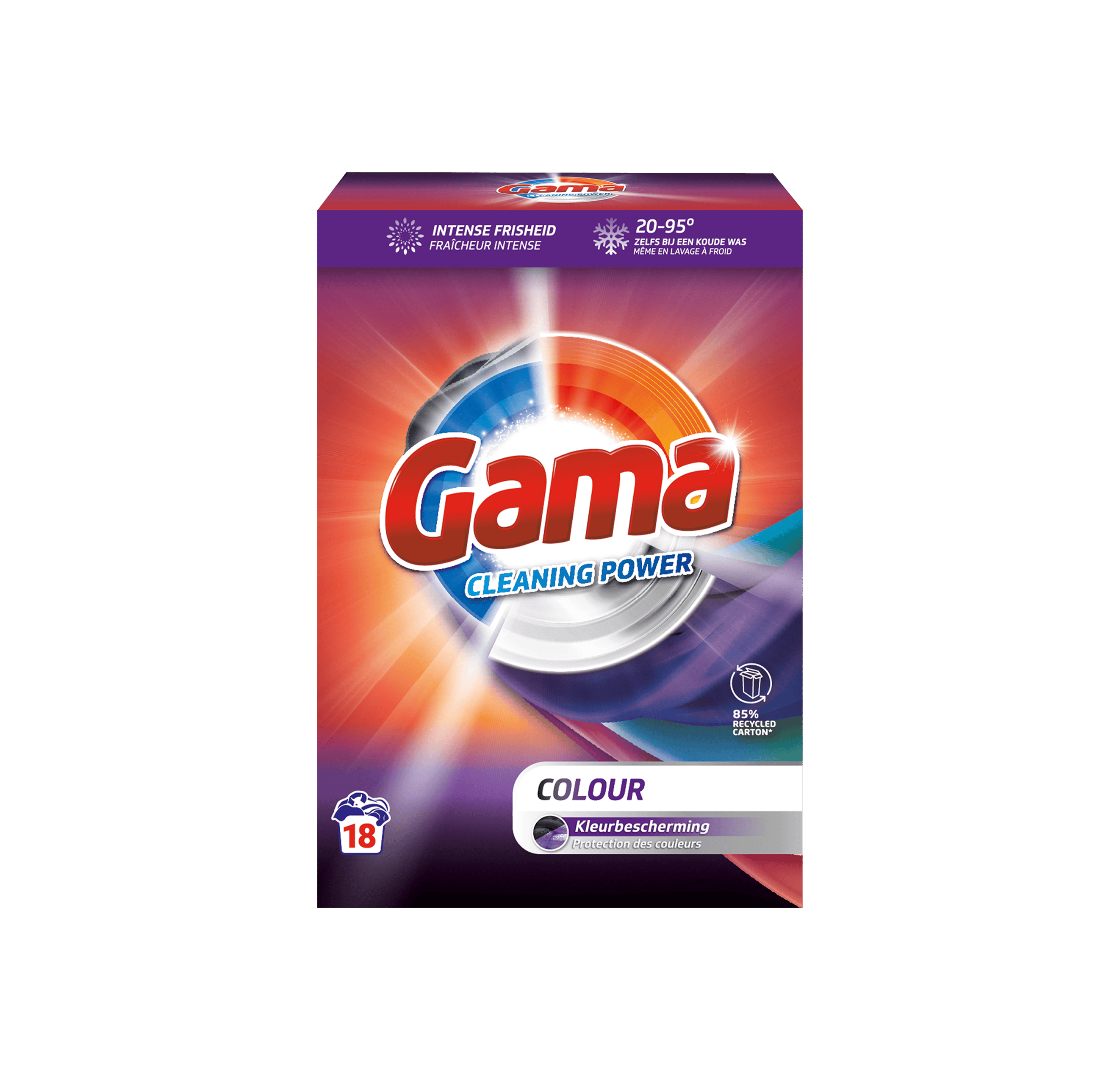 Gama poeder wasmiddel regulier 18sc Doos 1080 g