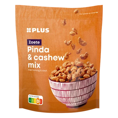 PLUS Cashew pinda mix honing zout Stazak 200 g