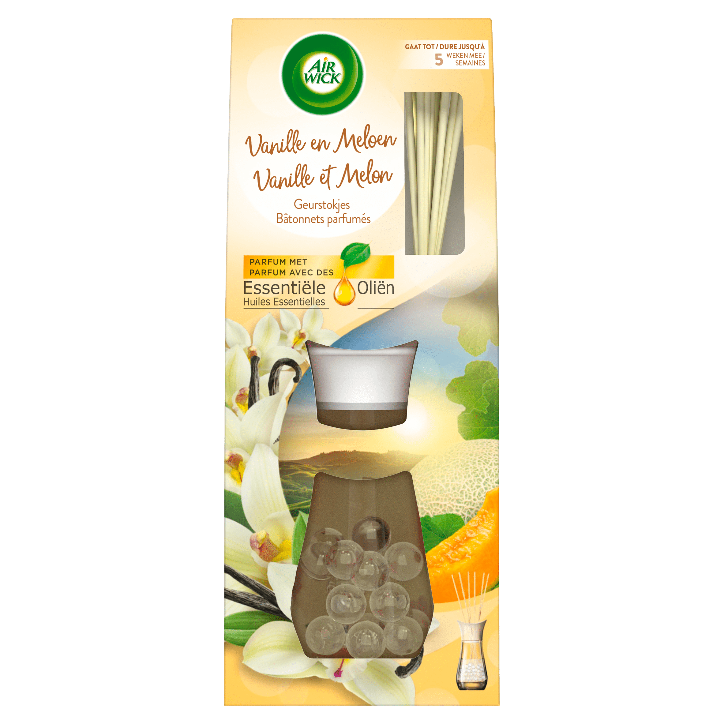 Airwick Geurstokjes Vanille en meloen Doos 33 ml
