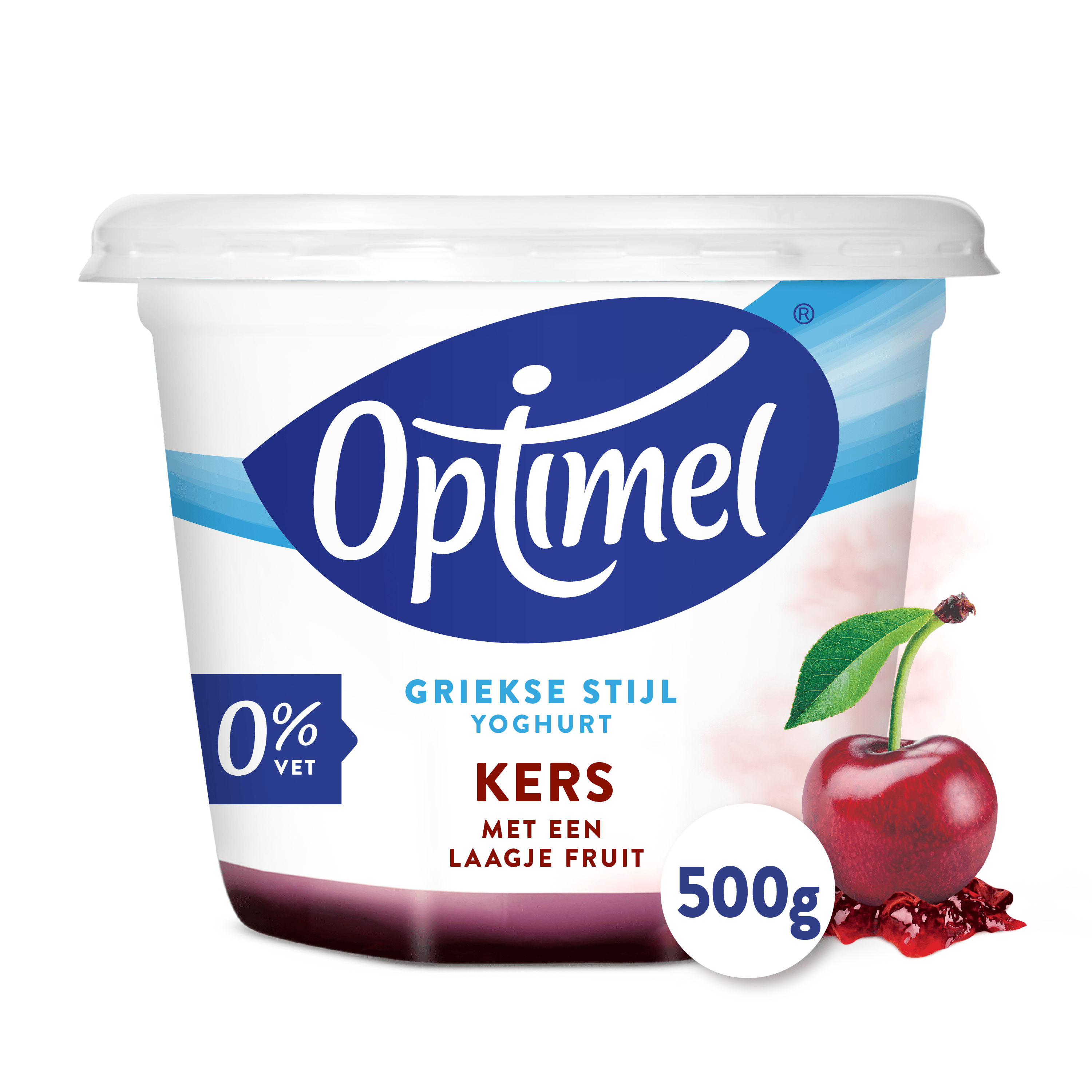 Optimel Yoghurt Griekse stijl kers 0% vet Beker 450 g