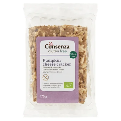 Consenza Cracker kaas pompoen biologisch gv Zak 175 g