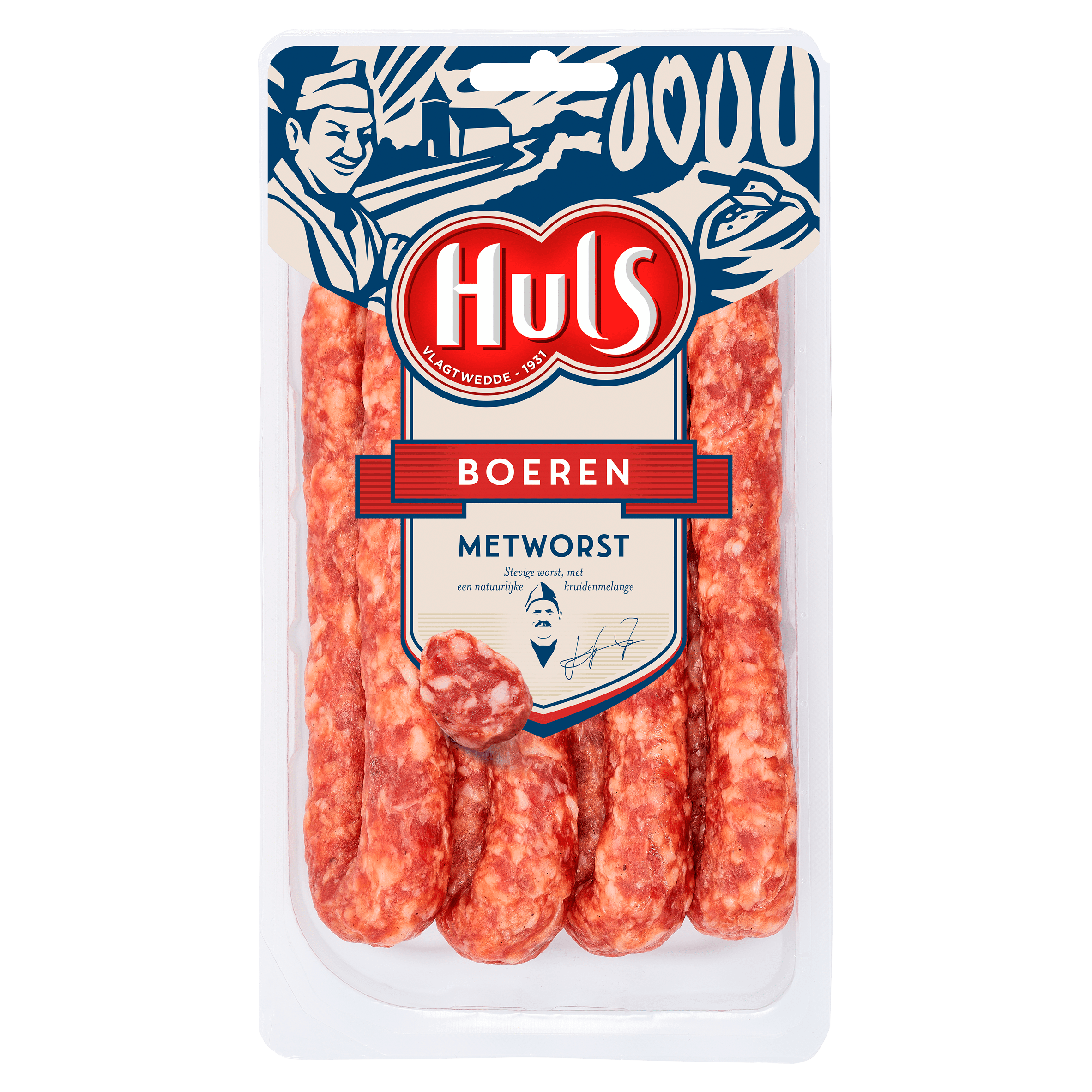 Huls Groninger metworst 4 stuks Tray 380 g