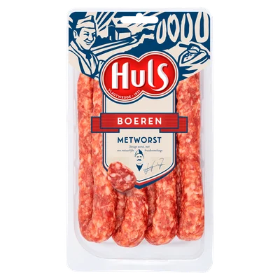 Huls Groninger metworst 4 stuks Tray 380 g