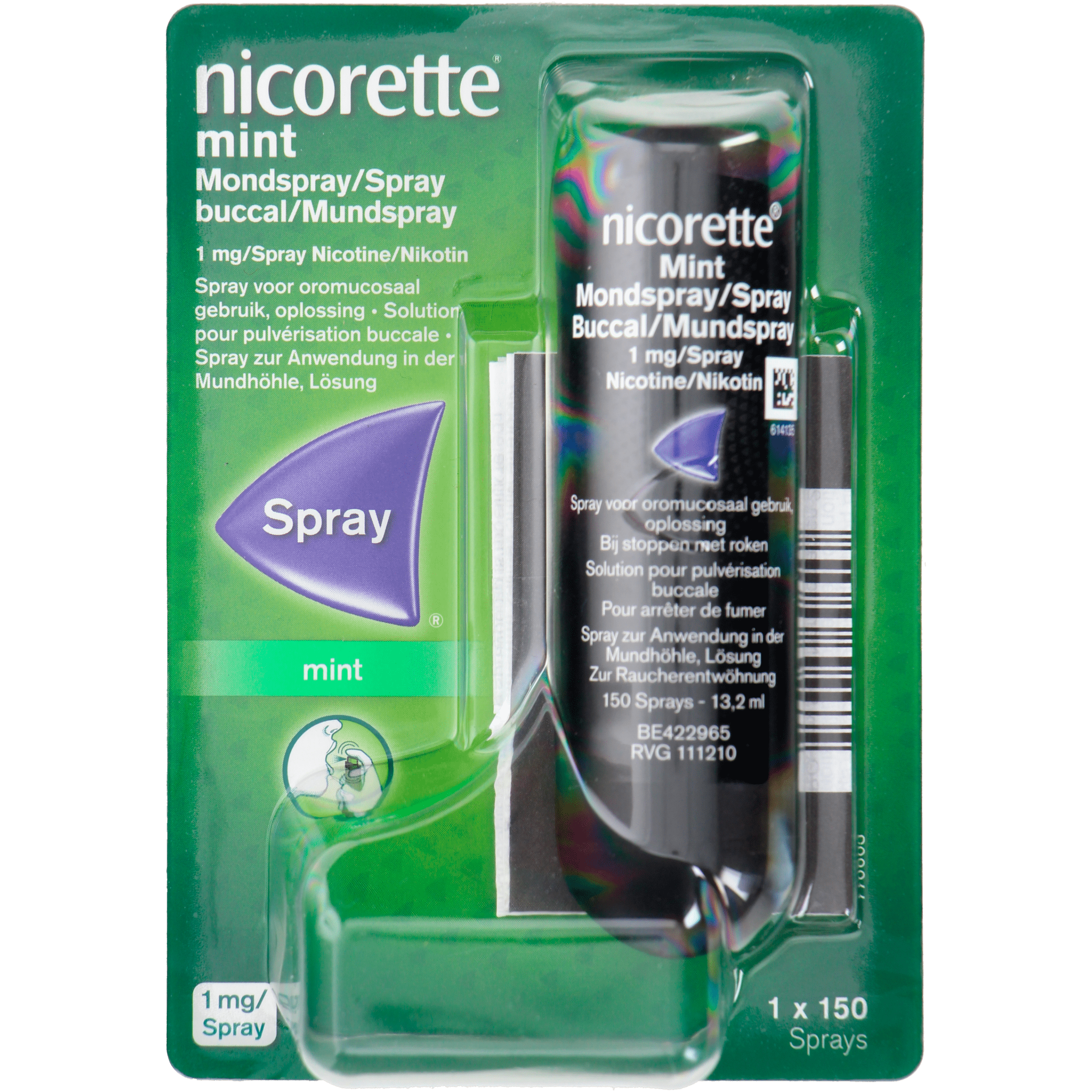 Nicorette Menthol mint spray 1 mg Doos 14 g