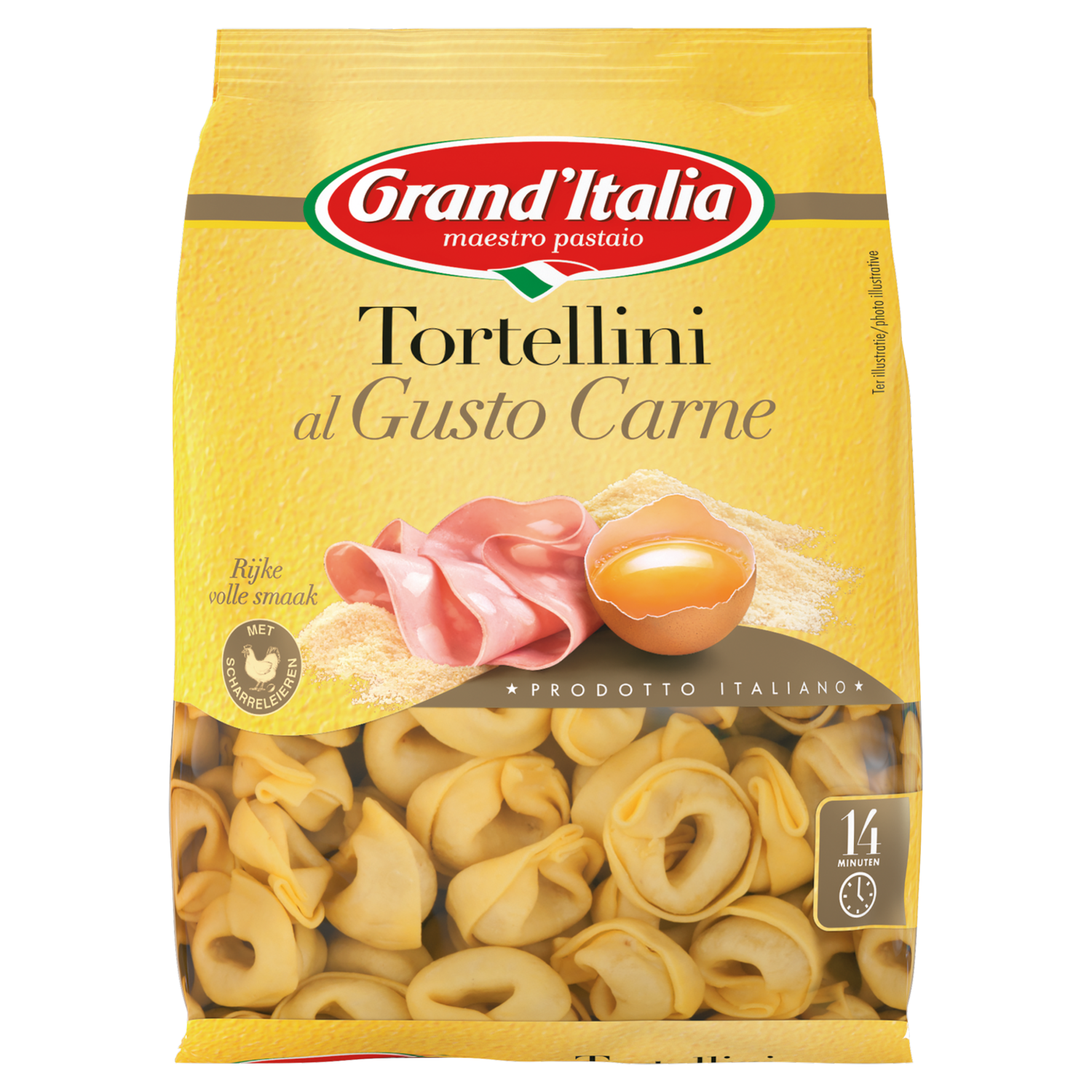 Grand'Italia Tortellini pasta met vlees Zak 220 g