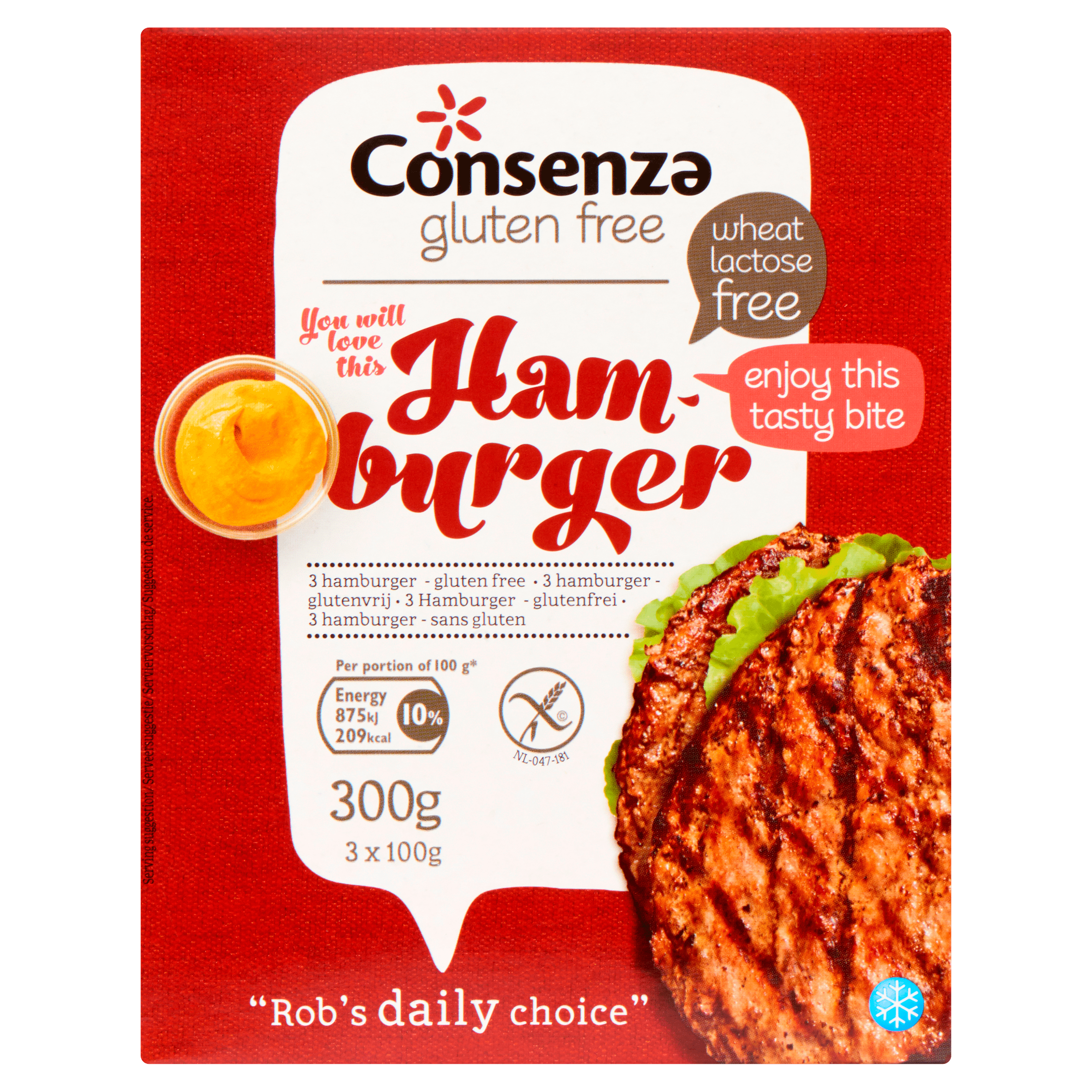 Consenza Glutenvrij hamburgers Doos 300 g